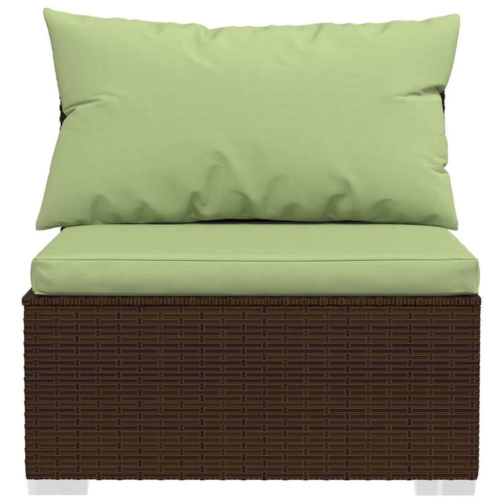 Thumbnail: vidaXL Patio Furniture Set 5 Piece with Cushions Poly Rattan Brown
