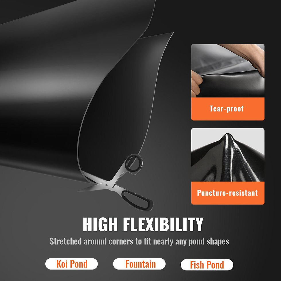Thumbnail: VEVOR Pond Liner, 10 x 13 ft 20 Mil Thickness, Pliable LLDPE Material Pond
