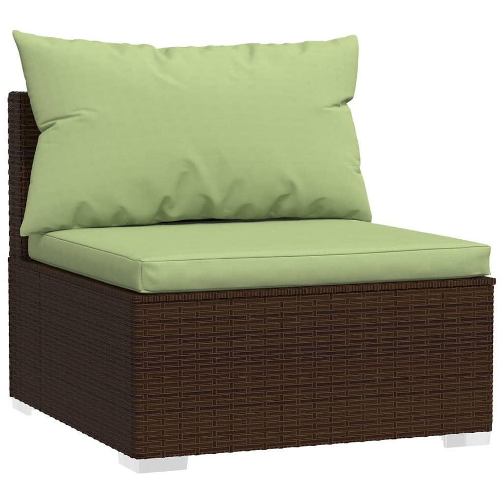 Thumbnail: vidaXL Patio Furniture Set 5 Piece with Cushions Poly Rattan Brown