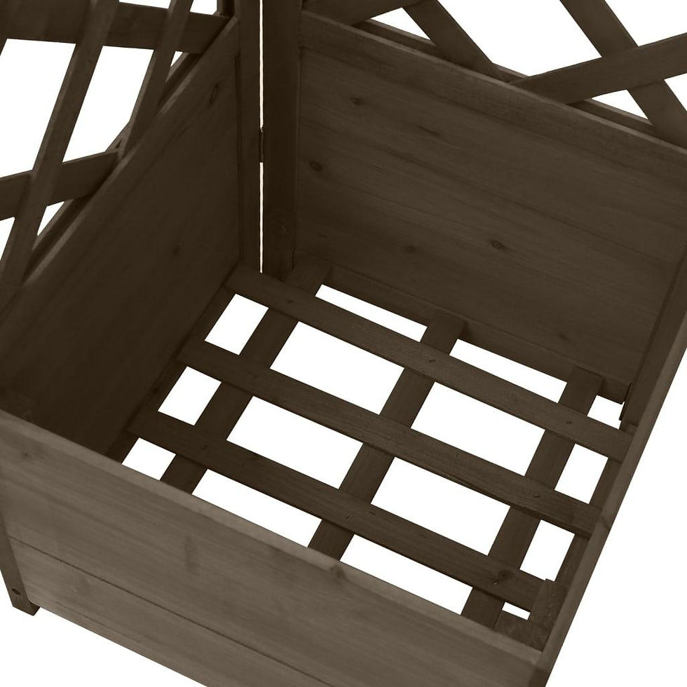 Thumbnail: vidaXL Corner Trellis Planter Gray 15.7"x15.7"x59" Solid Fir Wood