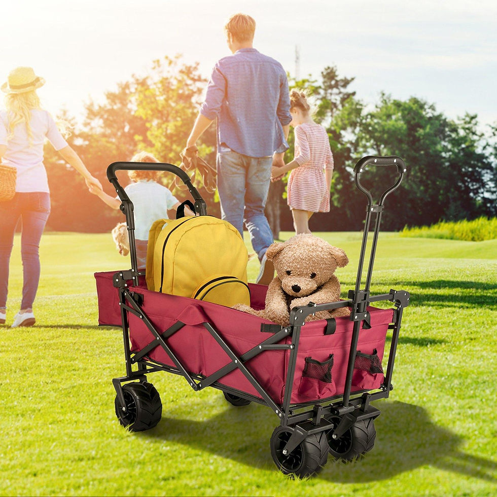 Thumbnail: VEVOR Extra Large Collapsible Garden Cart with Removable Canopy, Folding Wagon