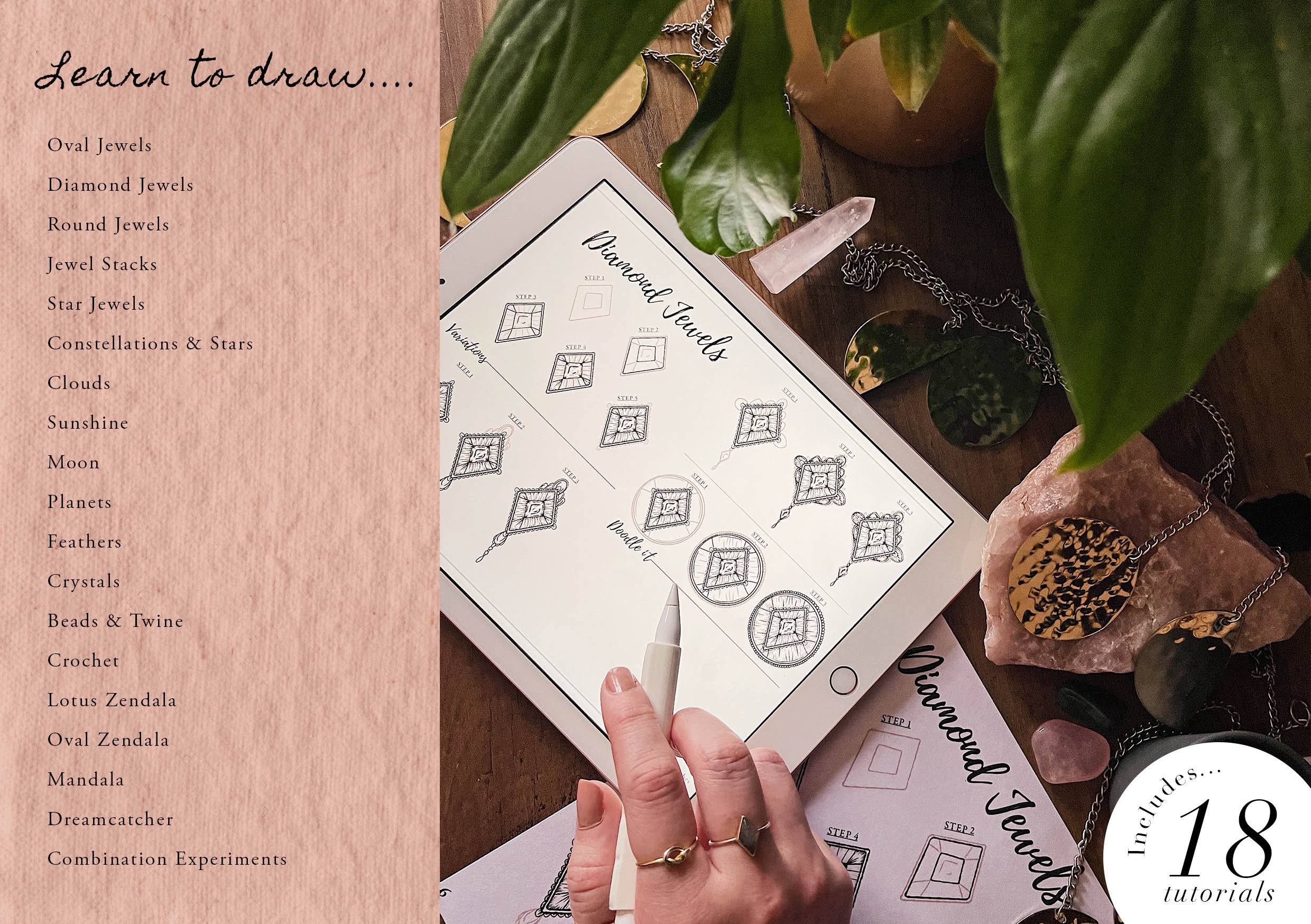 How To Doodle Celestial Boho Art - Learn How To Draw Sun, Moon, Stars & Bohemia