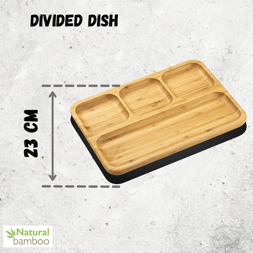 Thumbnail: Bamboo Divided Dish / Bento box 13" inch X 9" inch | 33 X 23 Cm