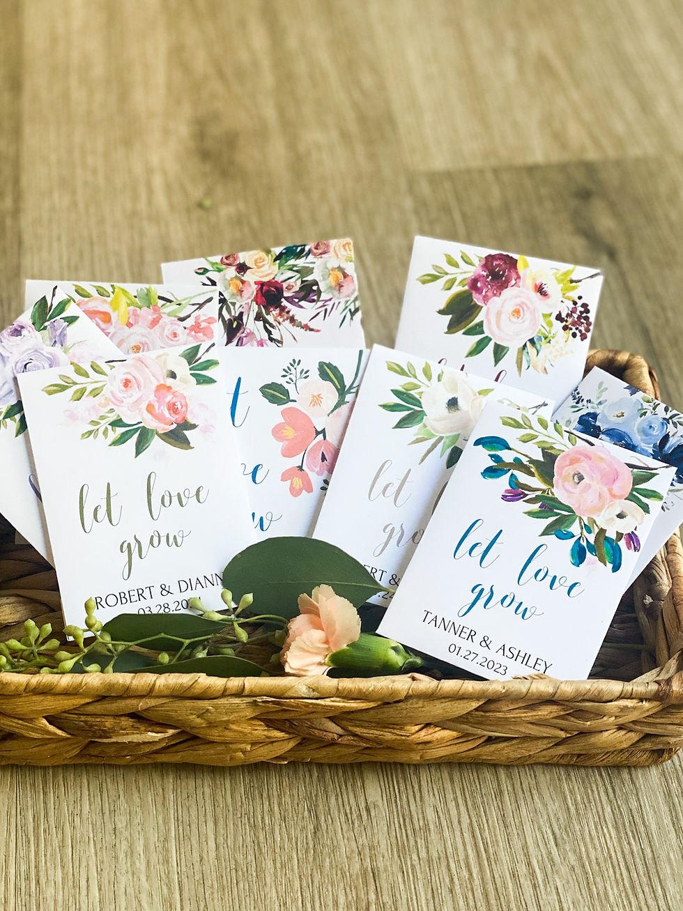 Thumbnail: Let Love Grow- Custom Seed Wedding Favors Personalized SEALED with SEEDS INCLUD