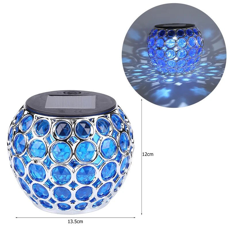 Thumbnail: Solar Hanging Lights Water Drip Olive Shaped Metal Art Lamp Waterproof Garden L
