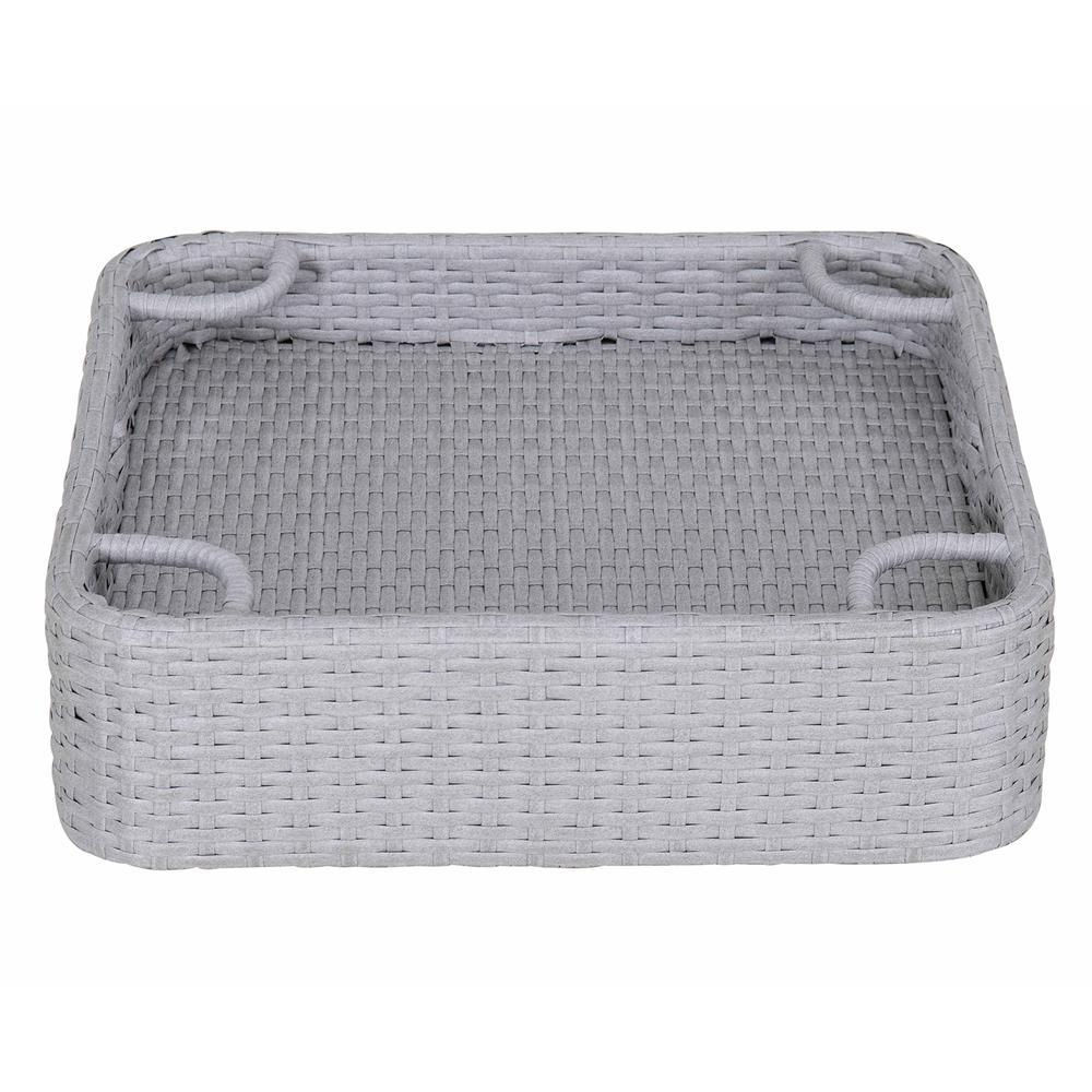 Wicker Floating Pool Tray Durable & Sturdy Aluminum Frame Pool Accessory Tray