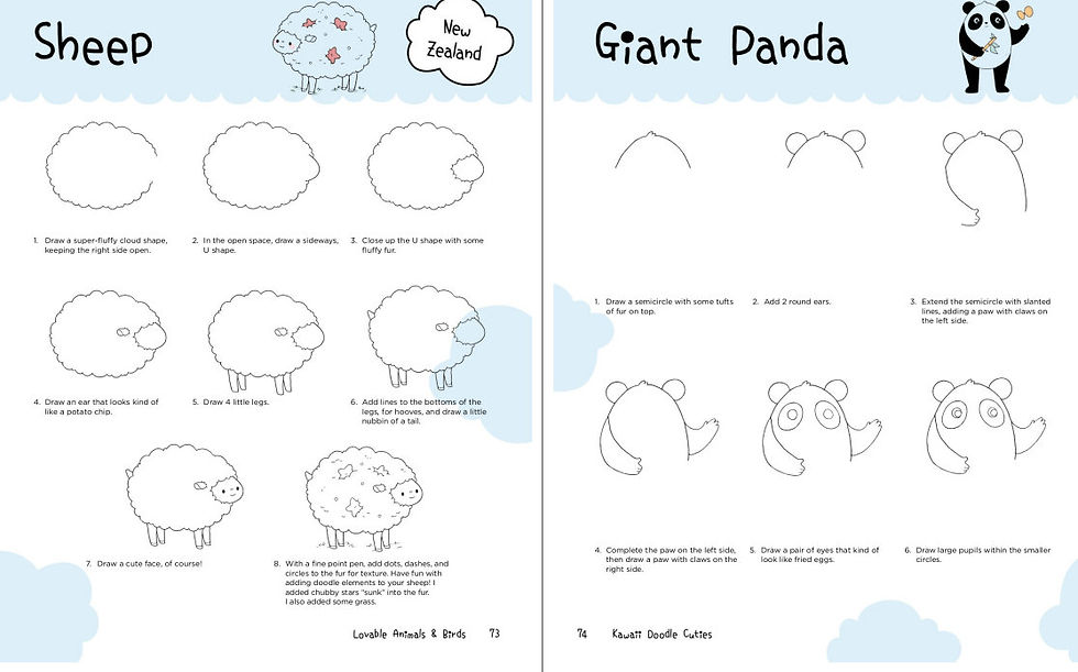 Thumbnail: How To Draw Kawaii Doodles, Cute Art Printable Worksheets Art Digital Download 