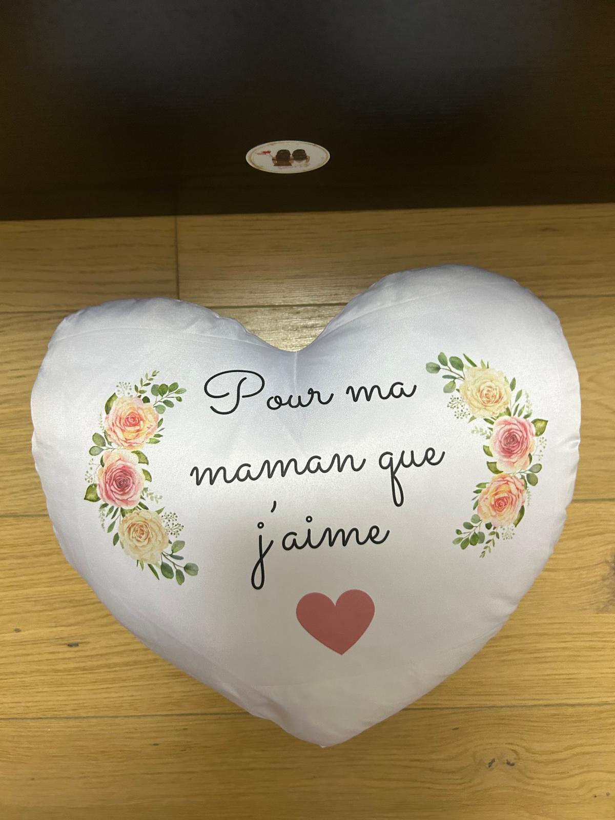 coussin en coeur pour une maman que j'aime