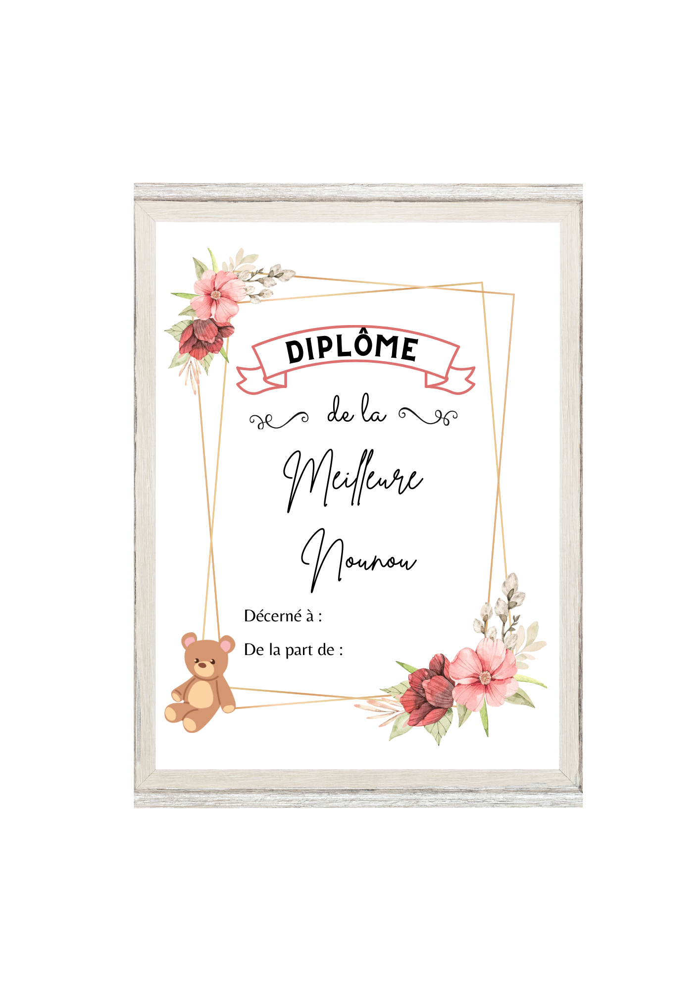 cadre personnalisée meilleure nounou