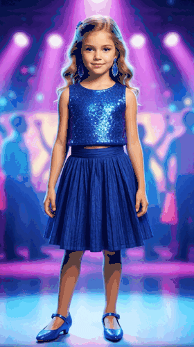 Miniaturebillede: blue party skirt by serendipitygdds for girls aged 7 or 8 uploaded by KHWD