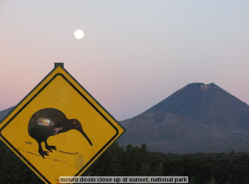 mount doom close up at sunset, national park, new Zealand, created by KeefH Web Designs for this travel blog