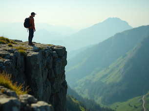 man on a hill