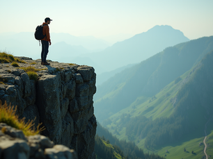man on a hill
