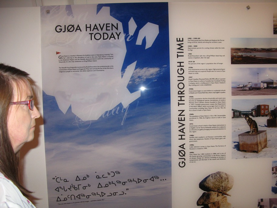 Display about Gjøa Haven's history and current status.