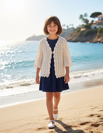 white lace girl's cardi, 5 varieties by age 