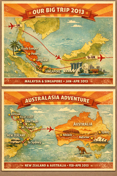2013 travel route postcard 2  parts