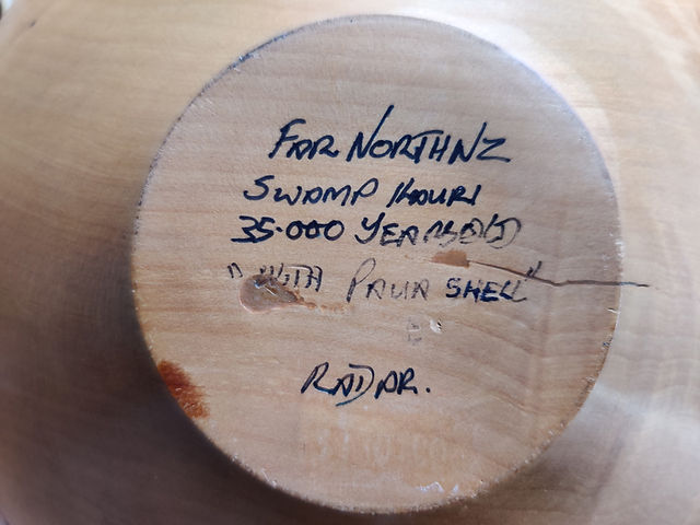 kauri bowl inscription by KHWD