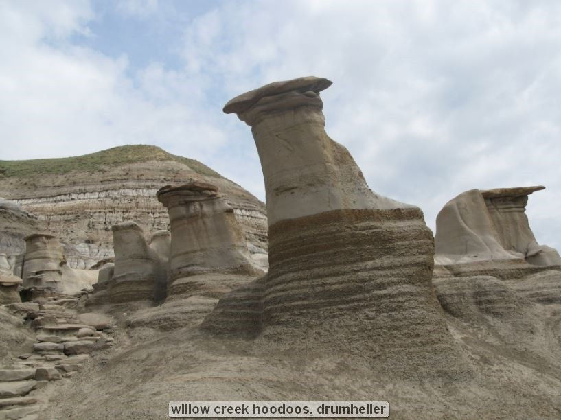 Rock formations at Willow Creek Hoodoos, Drumheller.