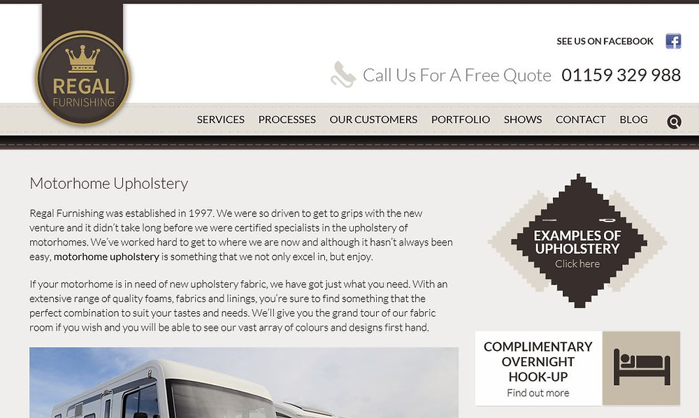 regal furnishings for motorhomes, ilkeston, derbyshire