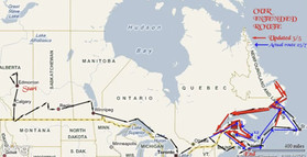 our route map for trip across canada in 2010