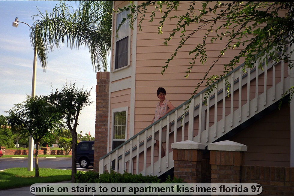 annie on stairs to our apartment kissimee florida 97