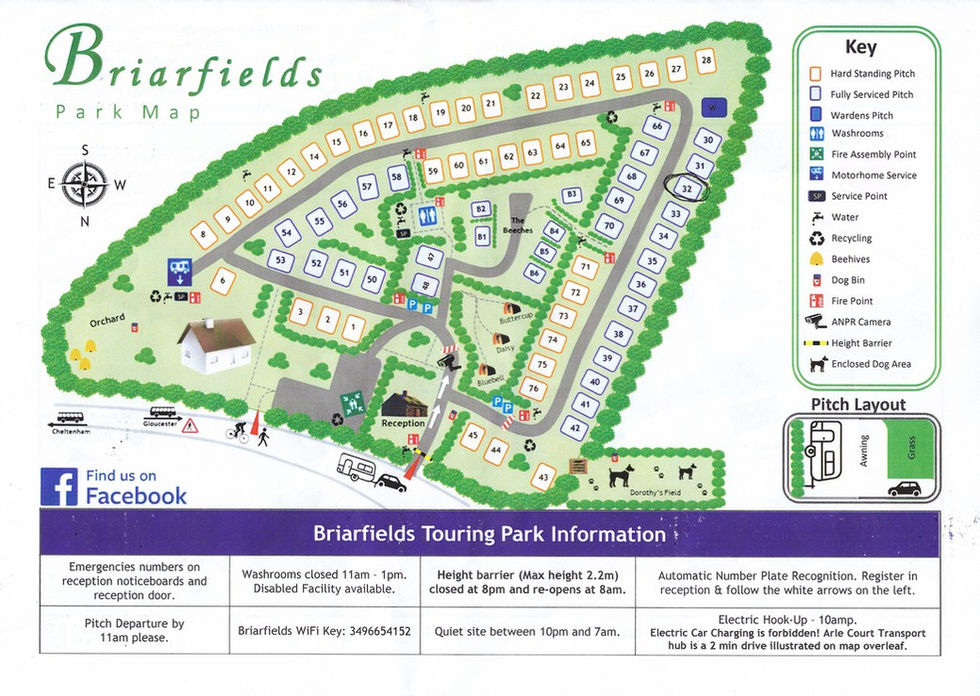 Briarfield campsite layout Arle Court by KHWD