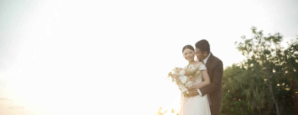 Bridal photoshoot during a sunset on Bali Wedding