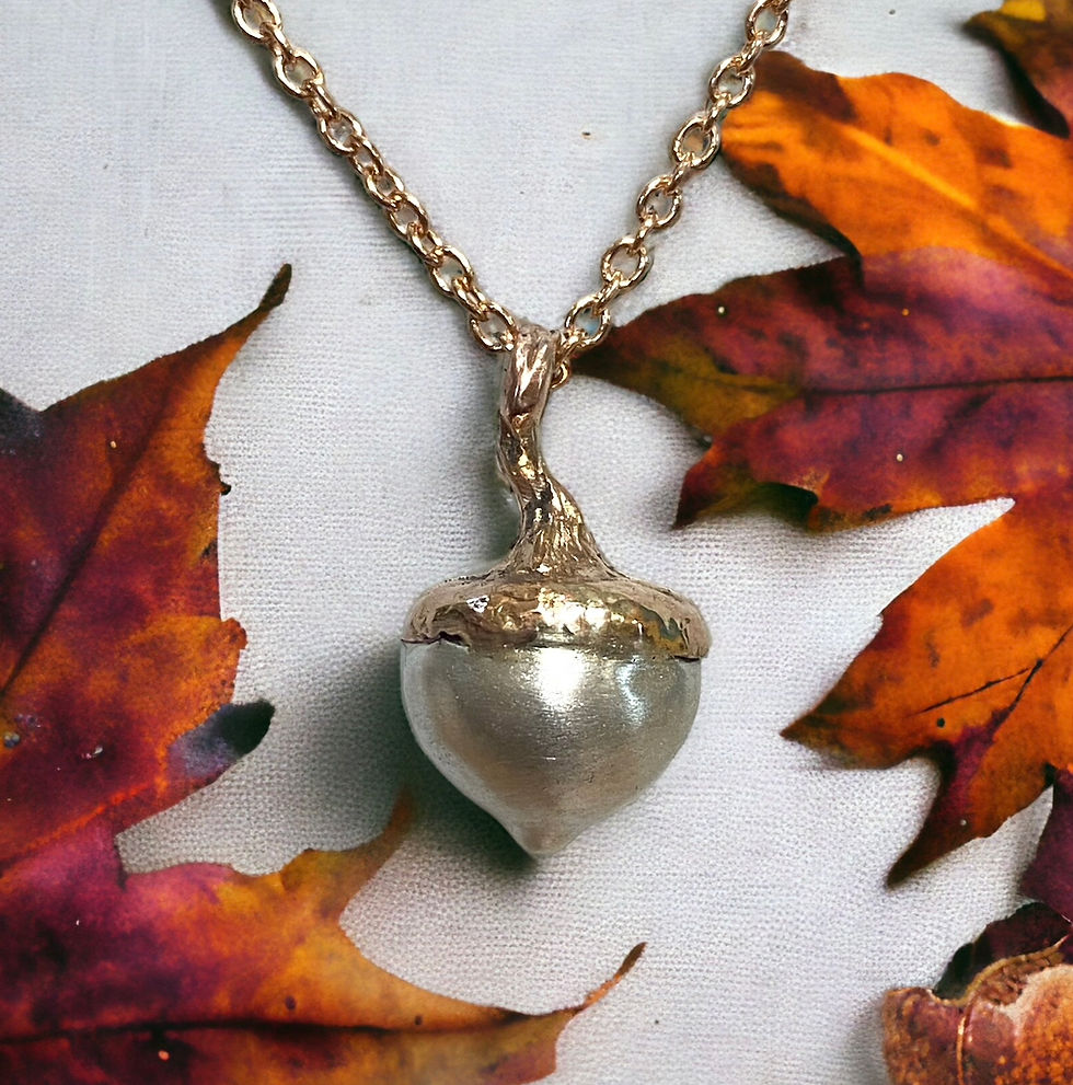 Acorn with 14K rose gold Cap