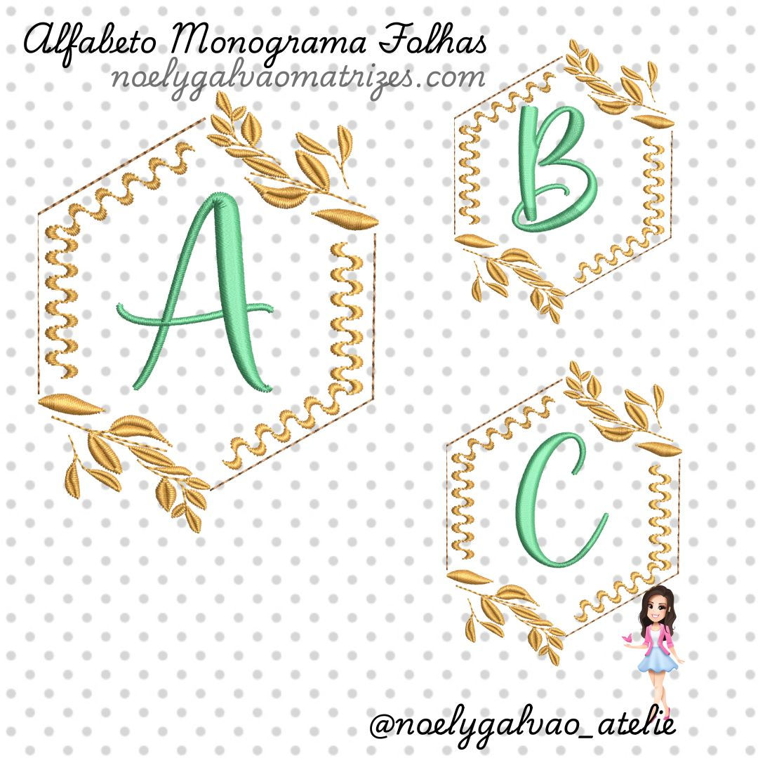 Alfabeto Monograma Folhas