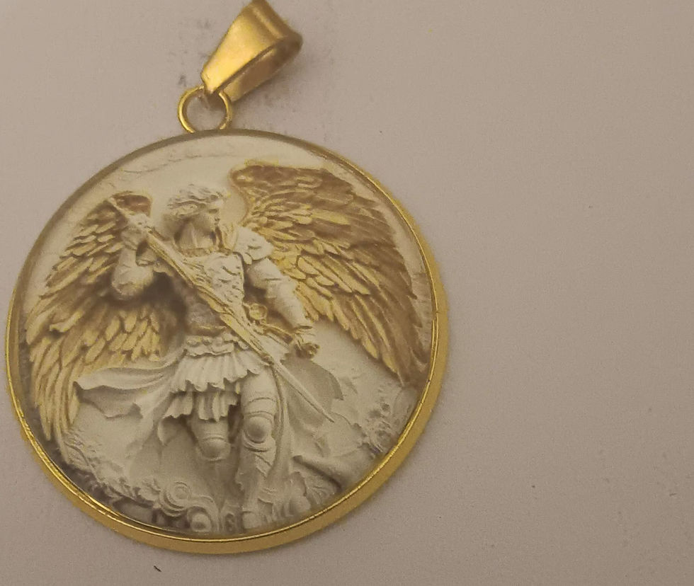 Themistoklis1 Archangel Michael gold-rimmed pendant