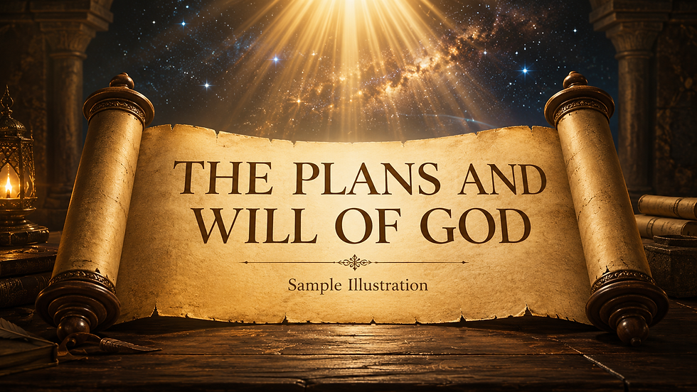 Christian scripture gallery scroll: The Plans and Will of God