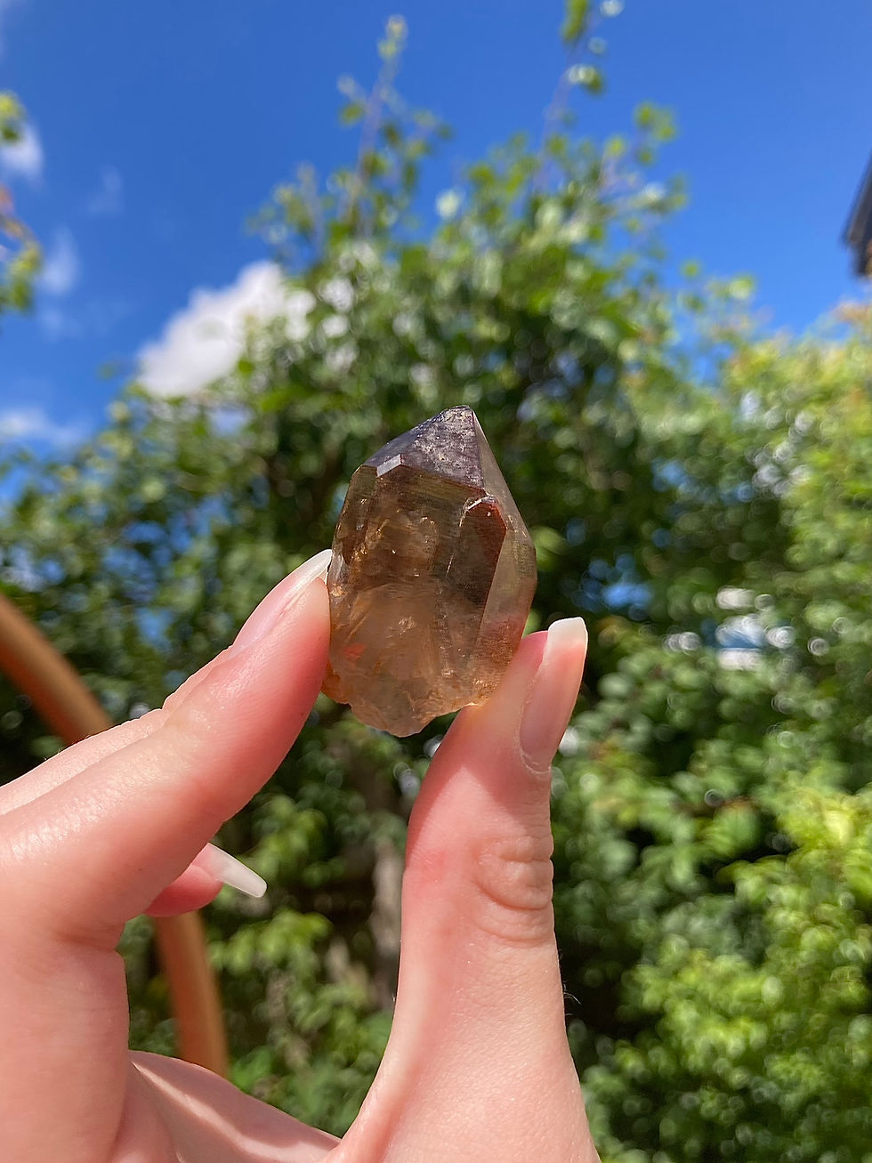 Thumbnail: orange phantom river quartz point 7