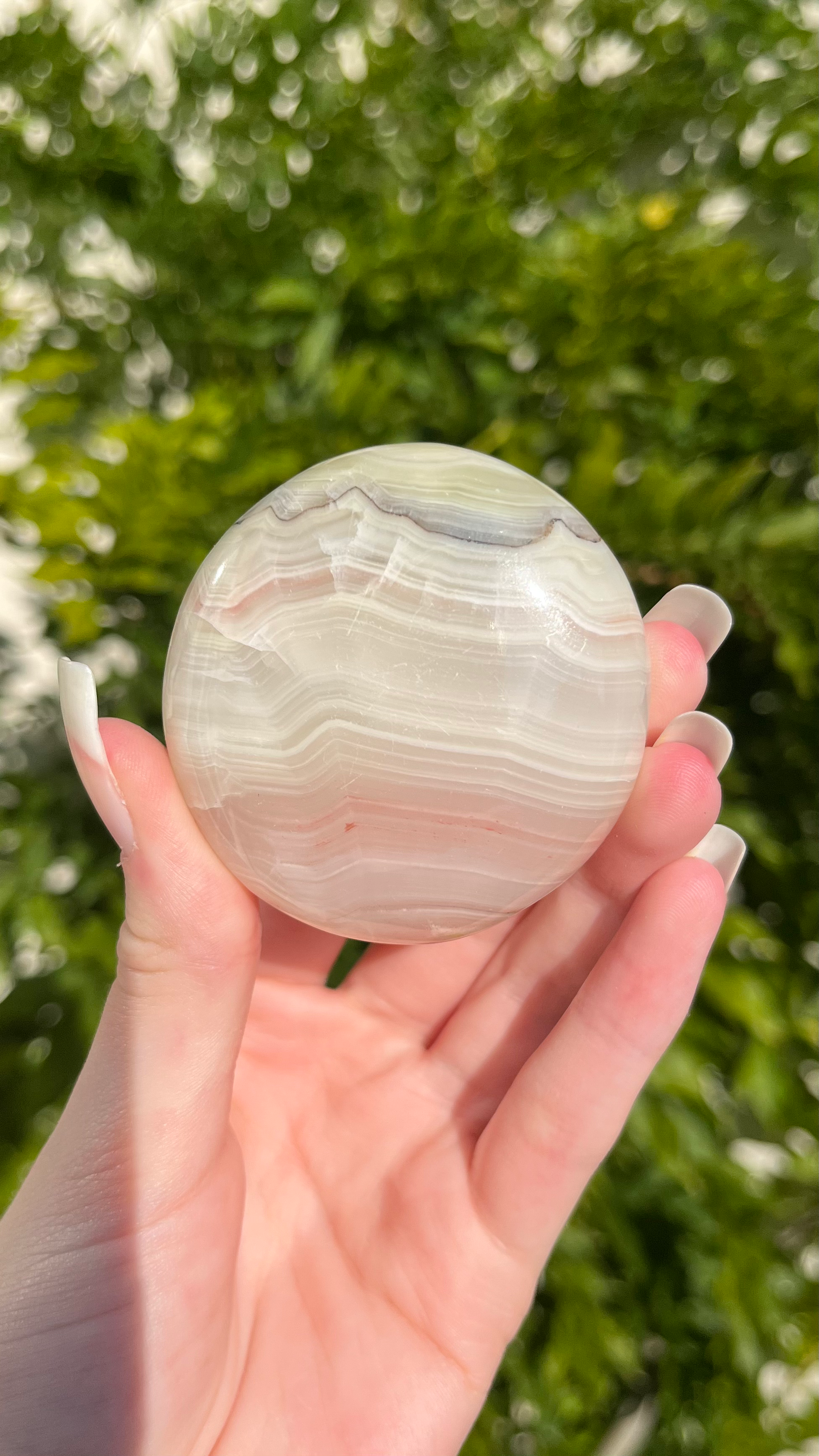 green onyx palm stones A-B