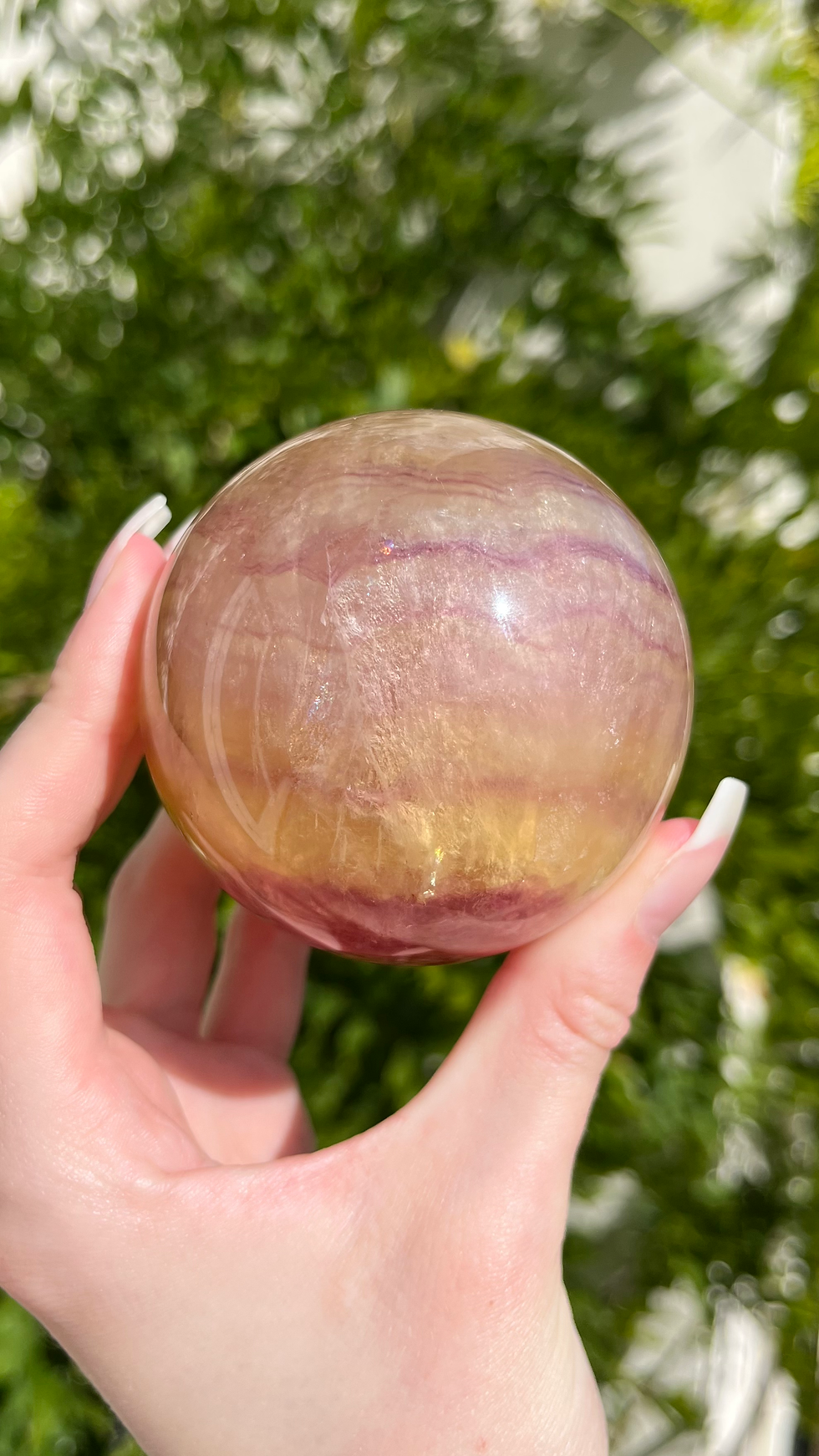Thumbnail: pink and yellow candy fluorite sphere