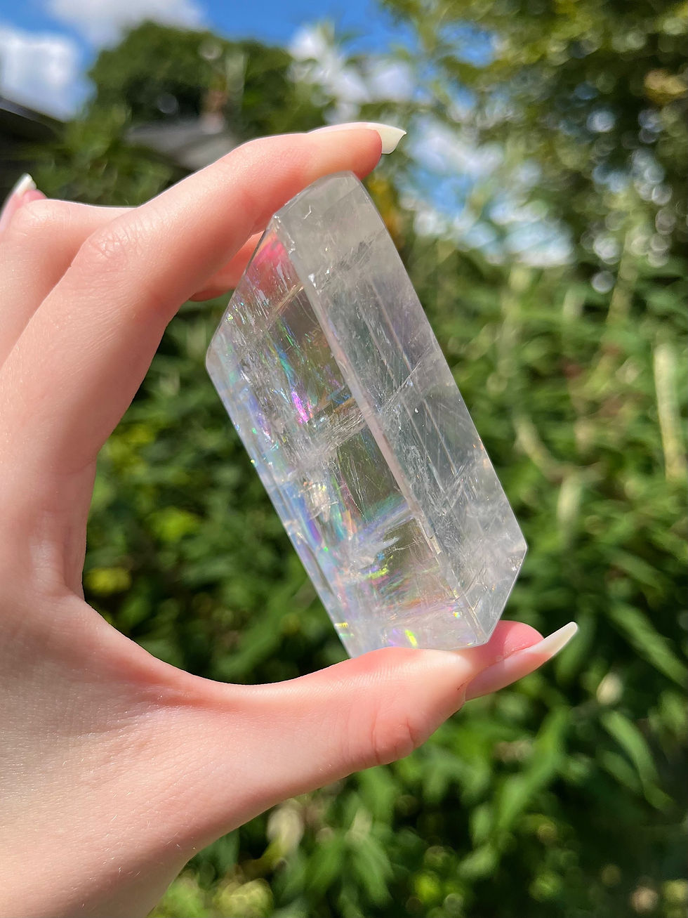 Thumbnail: clear optical calcite polished freeform