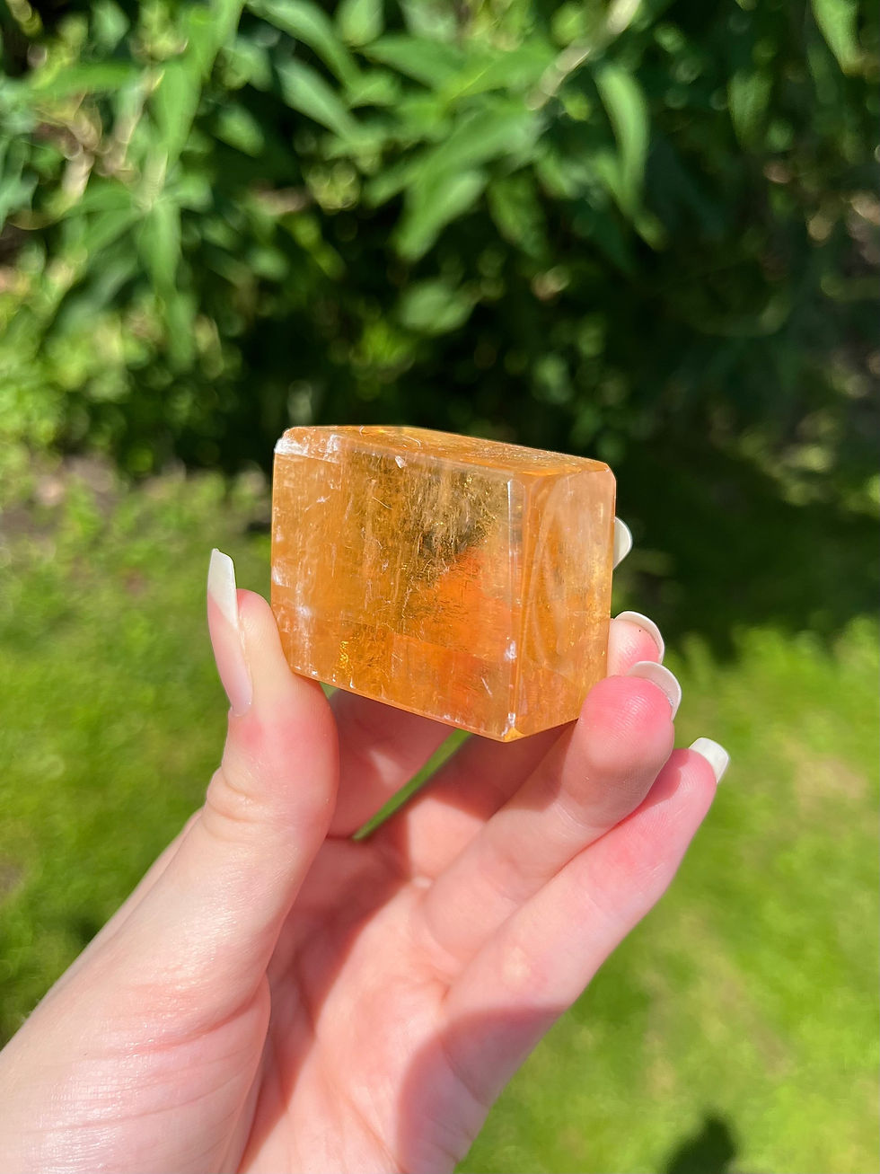 Thumbnail: optical honey calcite polished freeform