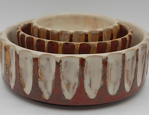 nested bowl set with antiqued finishing details