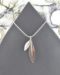 HR Jewellery Designs Olea leaf Passion silver pendant | jewellery designer handmaking jewellery in West Sussex / Hampshire
