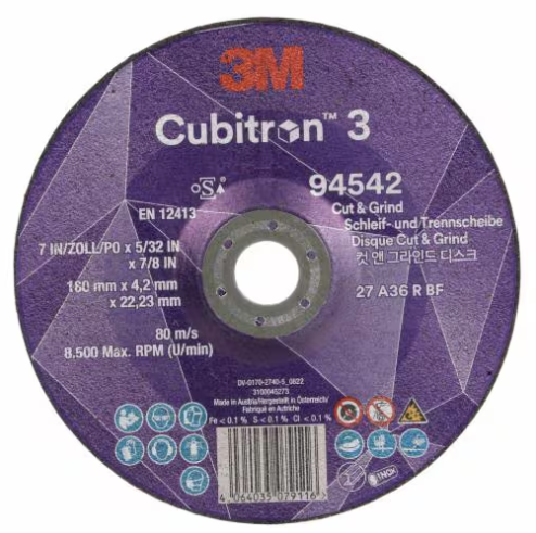 3M™ Cubitron™ 3 可切可磨研磨片94542