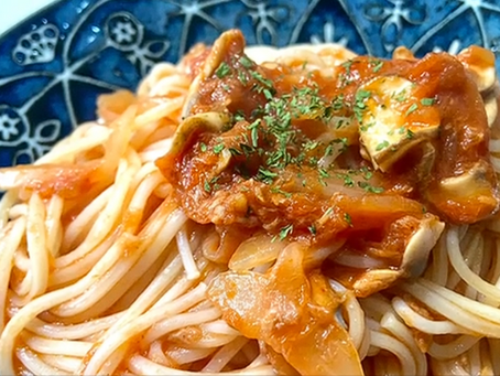 トマトとツナのひやむぎパスタ
