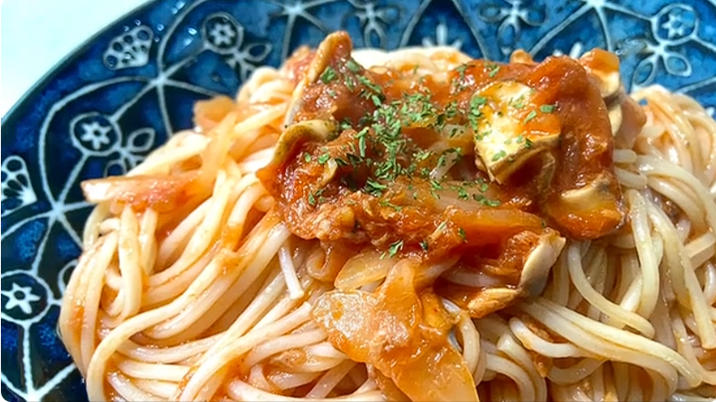 トマトとツナのひやむぎパスタ