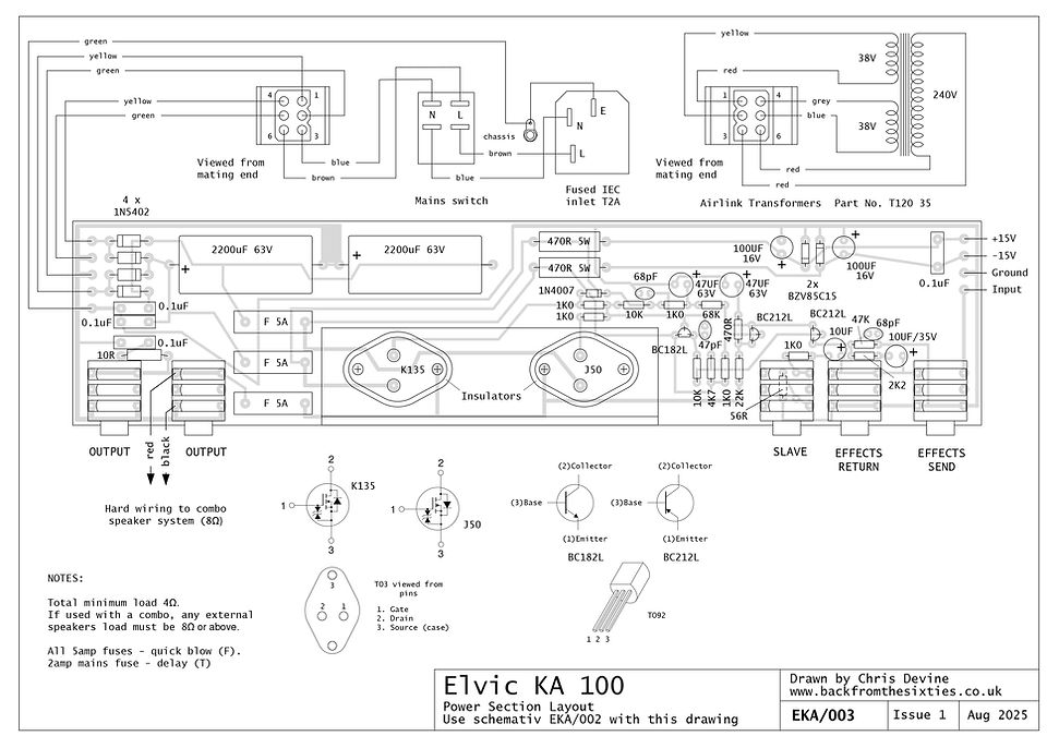 Elvic KA 100 Power Board Comp Layout