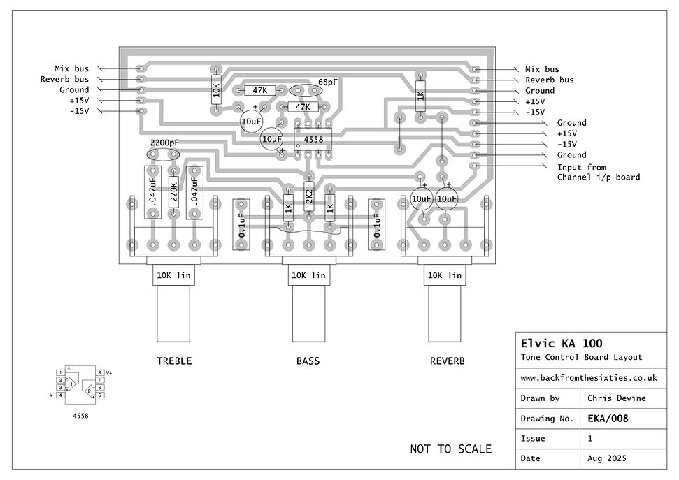 Elvic KA 100 Tone Controe Board Comp Layout