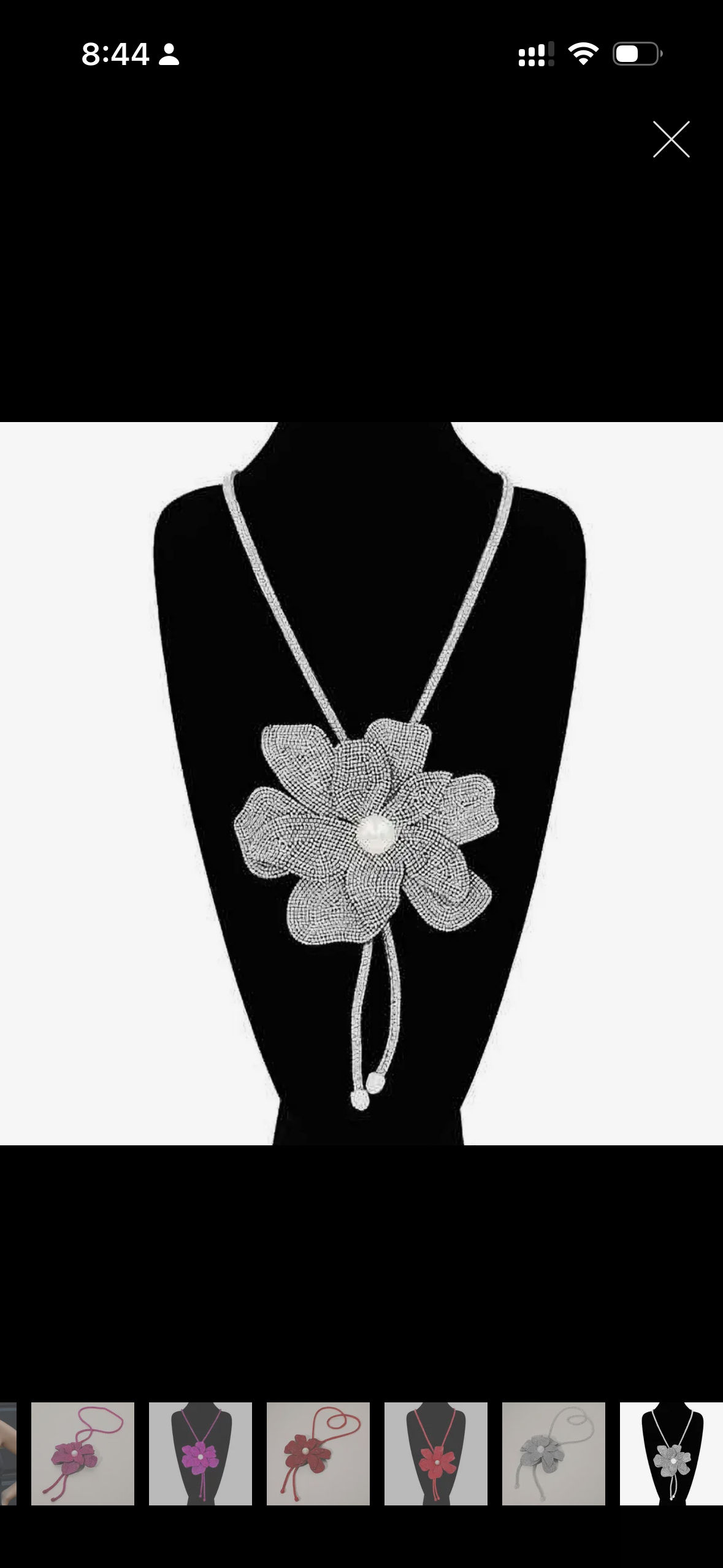 Statement Eye Catching Flower Rhinestone Tie