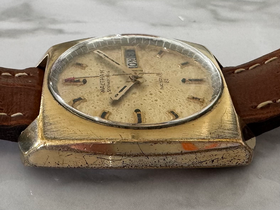 Miniatura: Waltham Automático Day-Date Antigo Funcionando Para Reparos 