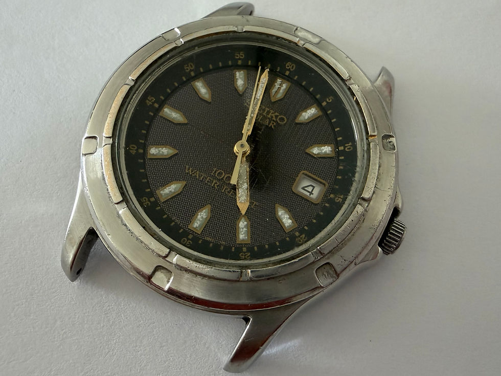 Miniatura: Seiko V145-0A55 Solar Date Quartz Para Conserto e Reparos 