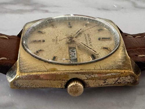 Waltham Automático Day-Date Antigo Funcionando Para Reparos