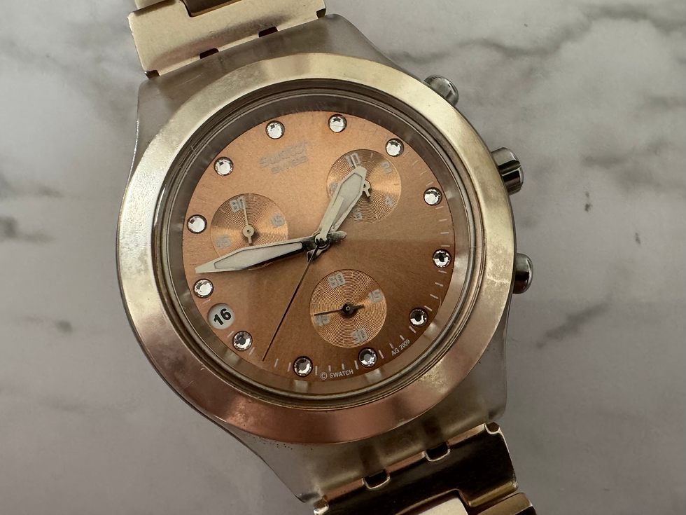 Miniatura: Swatch Irony Diaphane Cronógrafo Date Quartz Funcionando Para Reparos