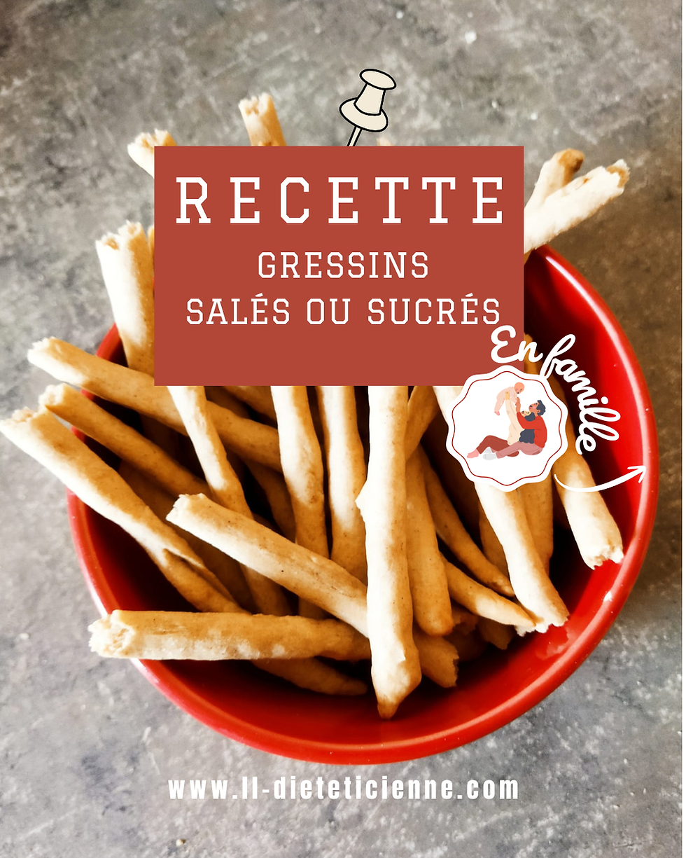 Gressins salés ou sucrés Une recette ludique pour que votre enfant puisse cuisiner avec vous et suivre facilement la recette !
