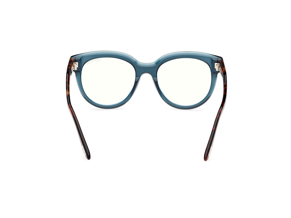 Thumbnail: Tom Ford FT5987-B_092 Round Optical Frame – Shiny Light Blue / Coloured Havana